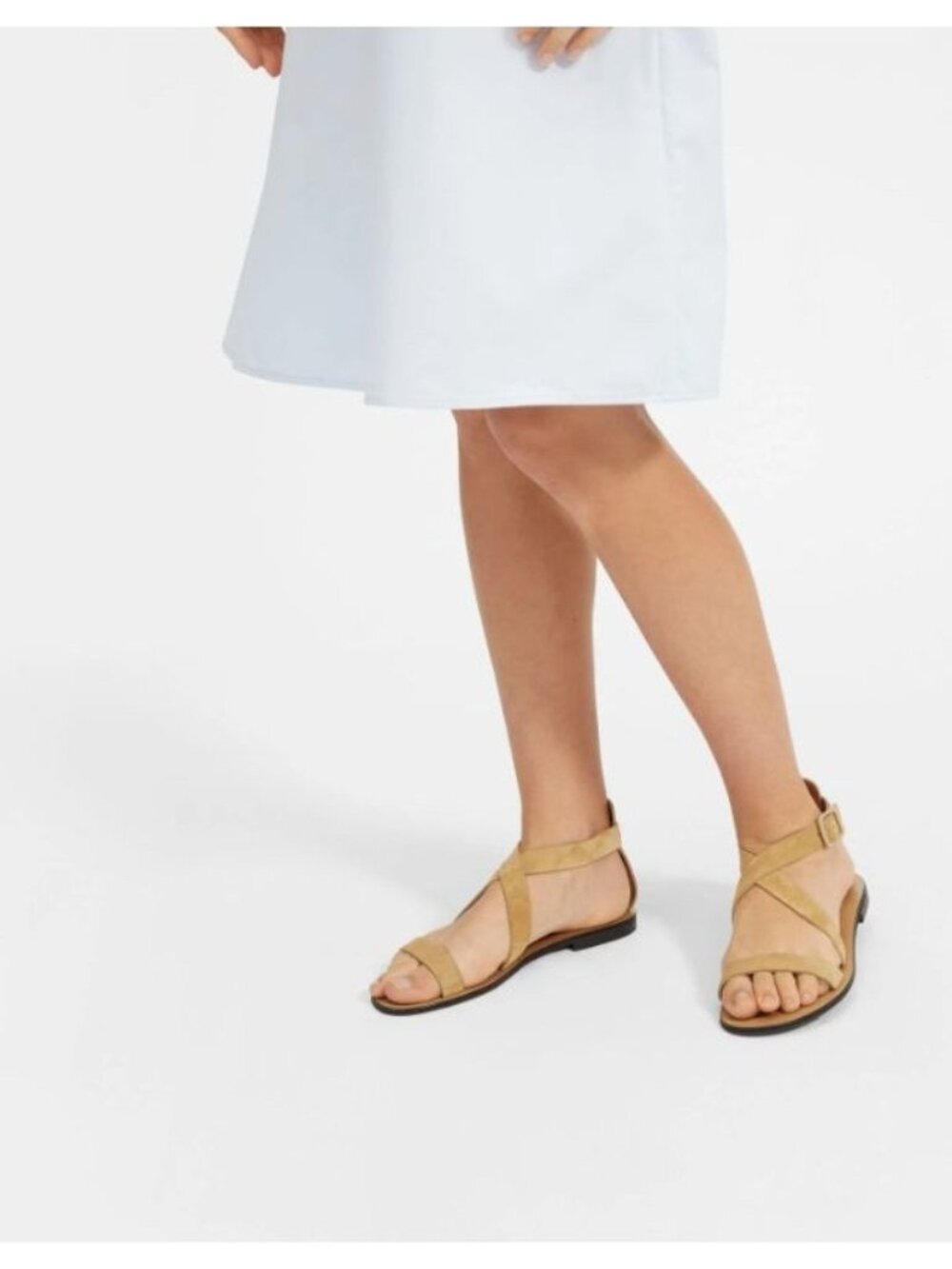 EVERLANE the modern wrap sandals in tan suede size 8